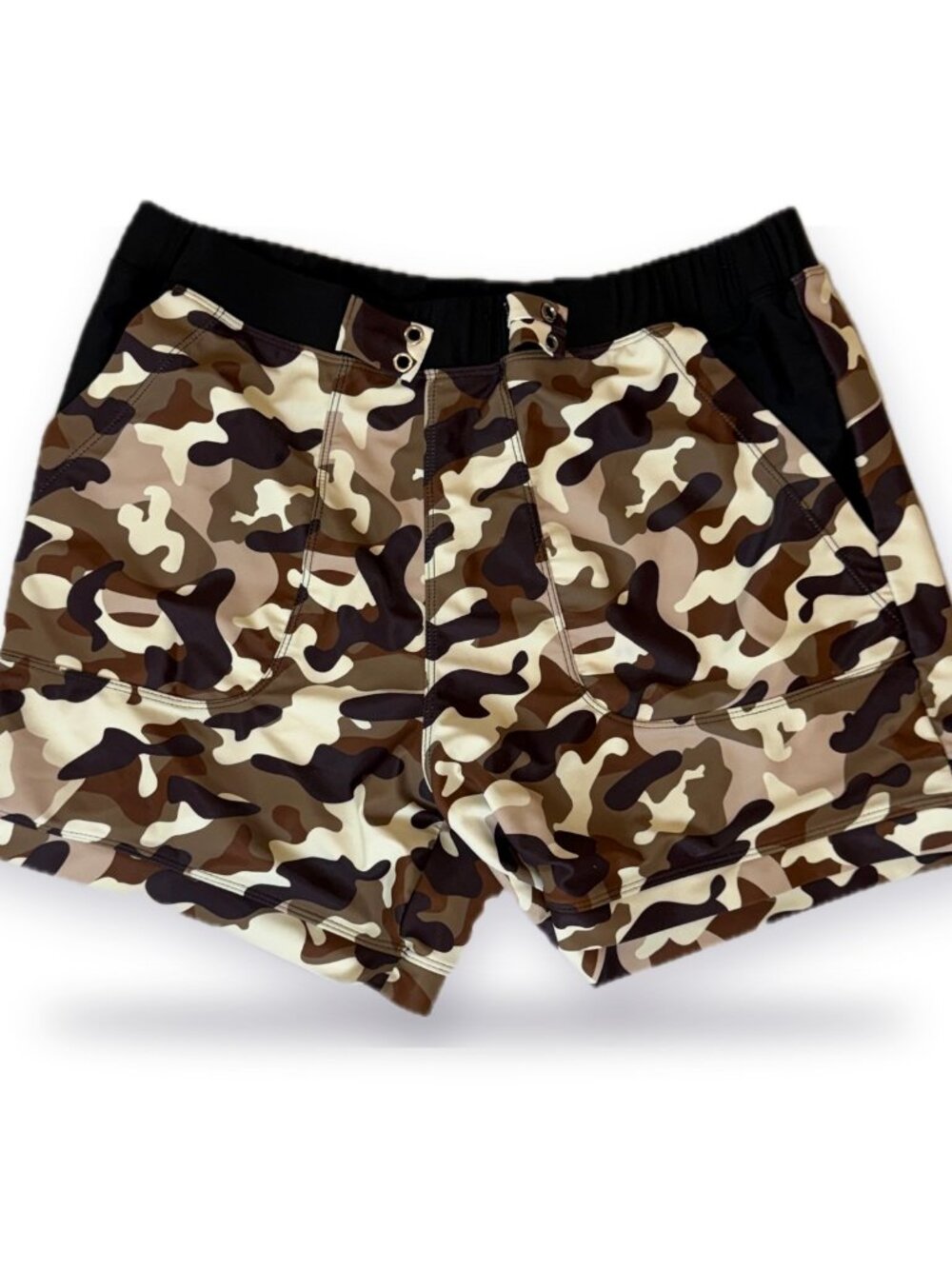 COOFANDY Mens Camo Shorts XXL Brown Cream Camouflage Lined